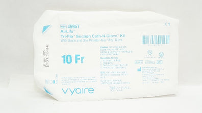 Vyaire 4695T AirLife Tri-Flo Suction Cath-N-Glove Kit w/ Vinyl Glove 10Fr (x)